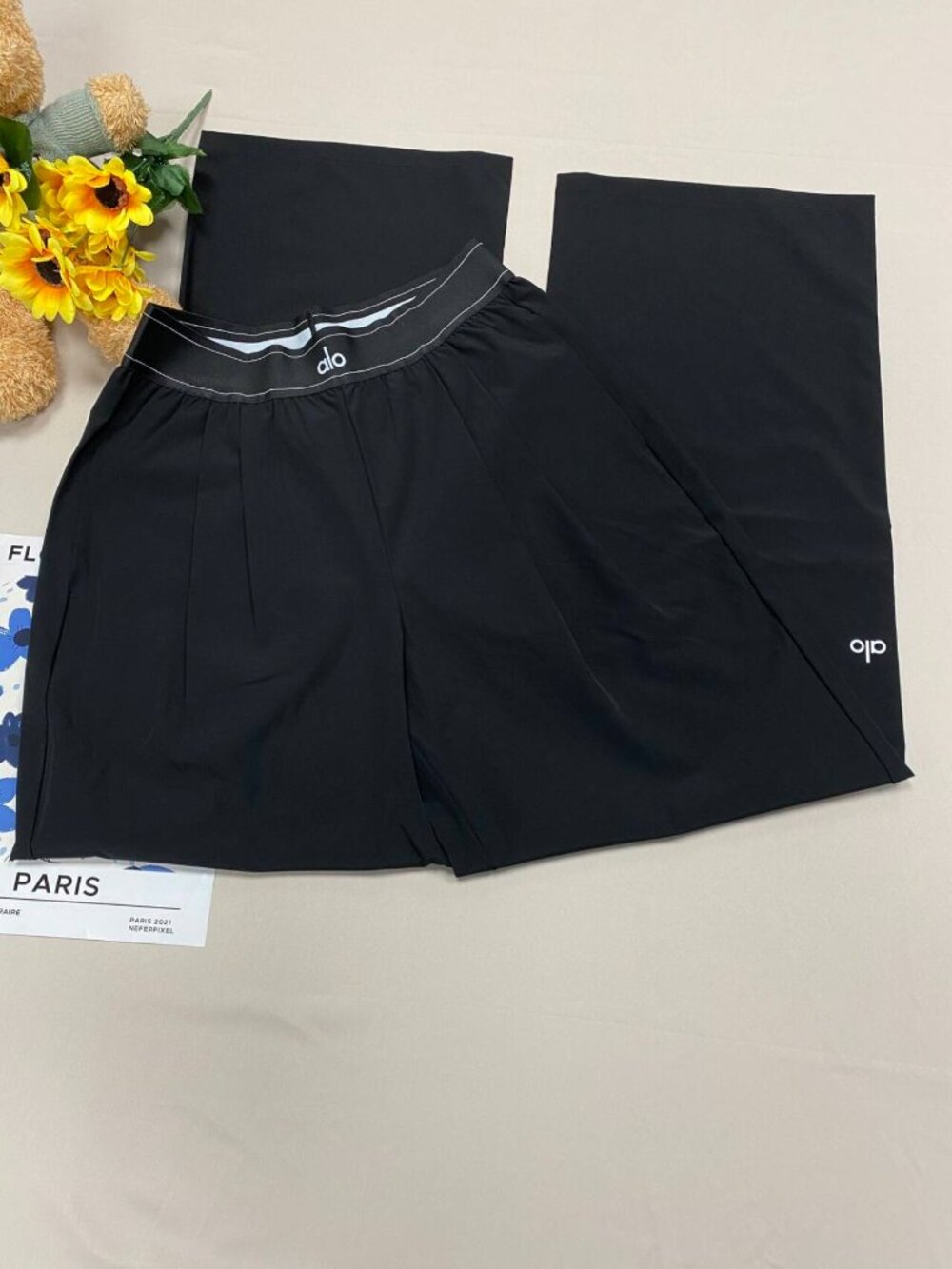 ALO Yoga Suit Up Trouser Black Relaxed Wide (Regular)Athleisure Chic😎Size S/M - Picture 5 of 8